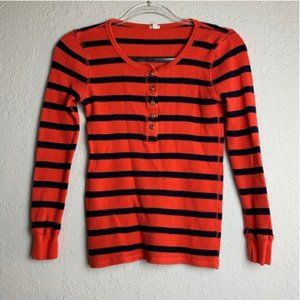 Vintage Thermal Cotton Henley in Stripe